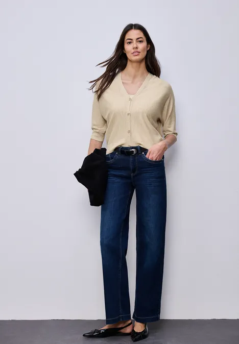 Effen vest cotton beige mel.