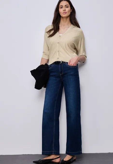 Effen vest cotton beige mel.