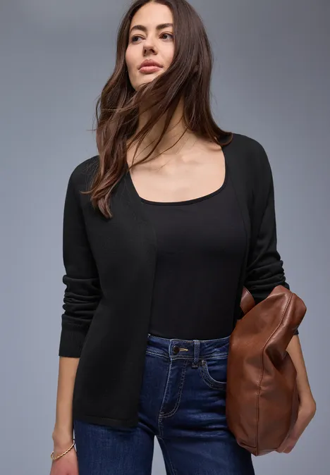 Cardigan in Unifarbe Black