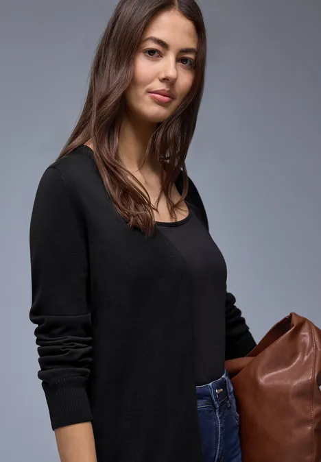 Cardigan in Unifarbe Black