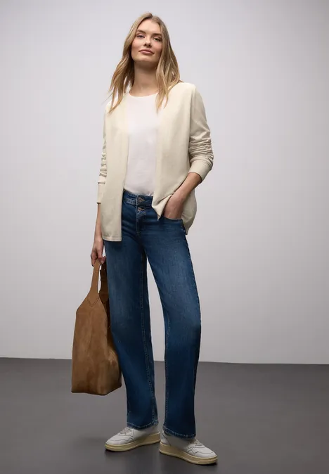 Effen vest cream white melange