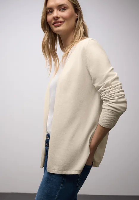 Effen vest cream white melange