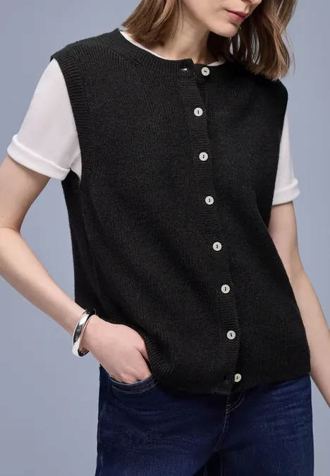 Kuschelige Weste Black