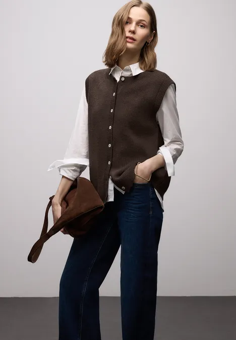 Kuschelige Weste molten earth