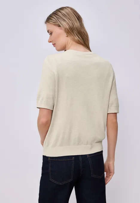 Cardigan en couleur unie smoke beige mel. Cardigan en couleur unie smoke beige mel.