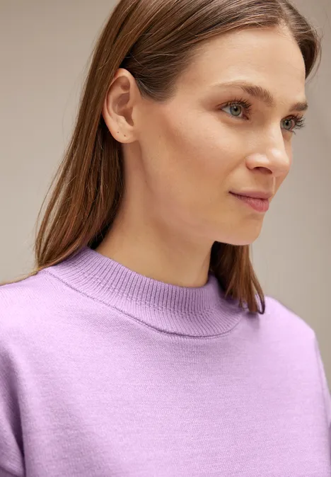 Stehkragen Pullover soft pure lilac melange