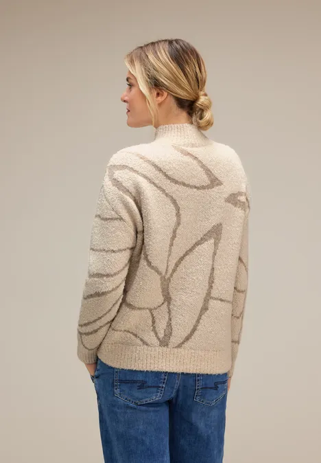 Bouclé Strickpullover lucid white