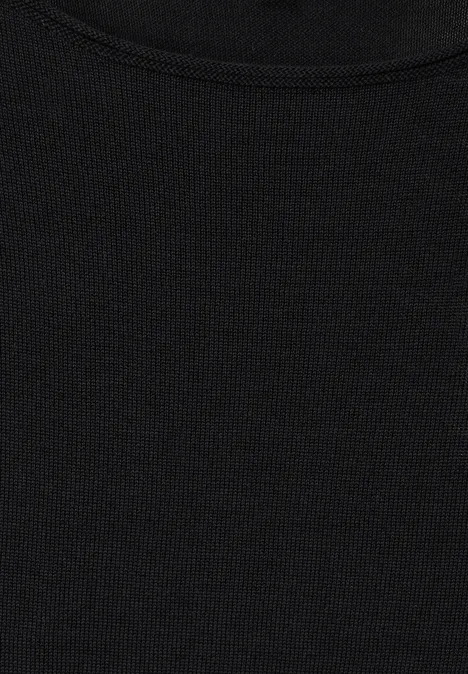 Pull-over en tricot fin basique Black