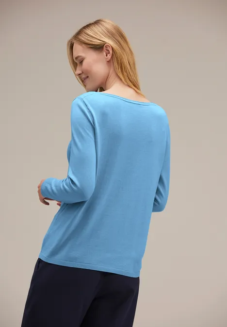 Pull-over à encolure bateau gentle blue