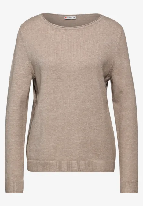 Pull en maille warm taupe mel.