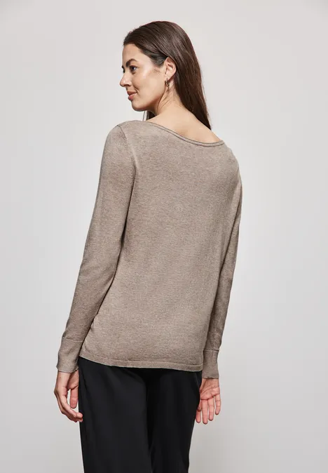 Pull basique warm taupe mel.