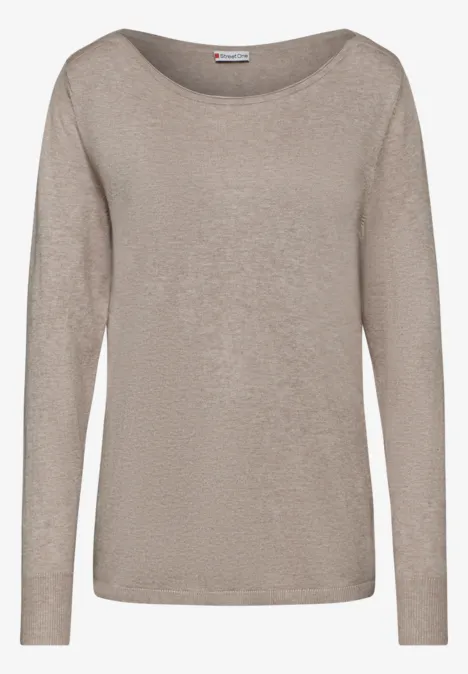 Pull basique warm taupe mel.