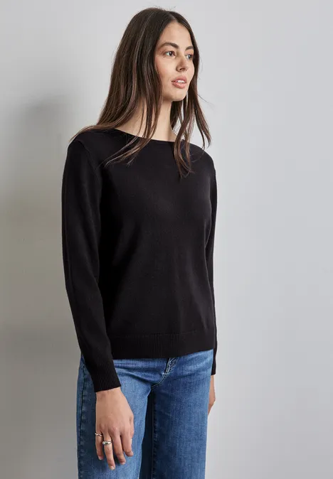 Melange-Look Pullover deep tint blue