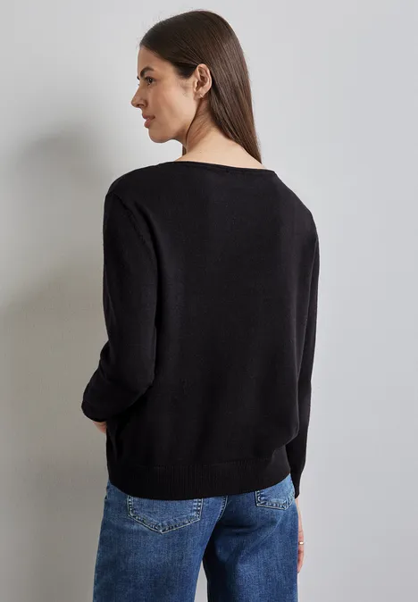 Melange-Look Pullover deep tint blue