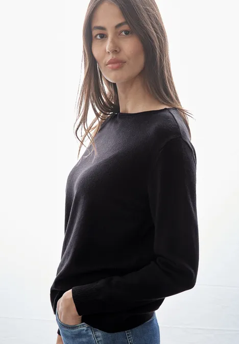 Melange-Look Pullover deep tint blue
