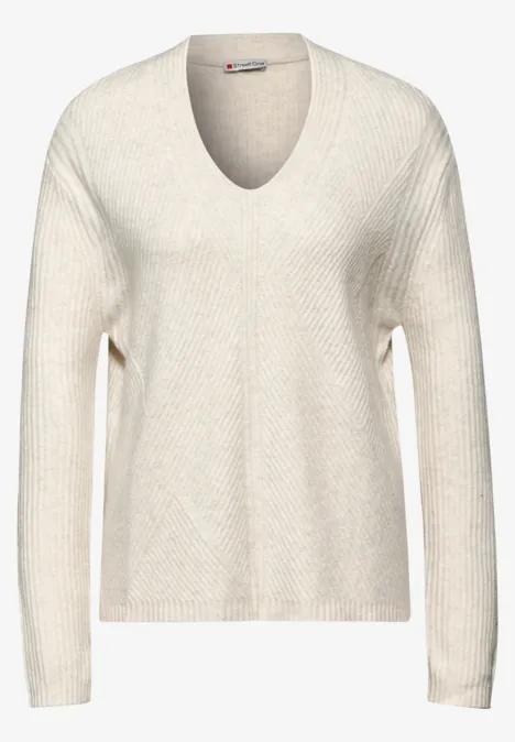 Strukturpullover oak beige melange
