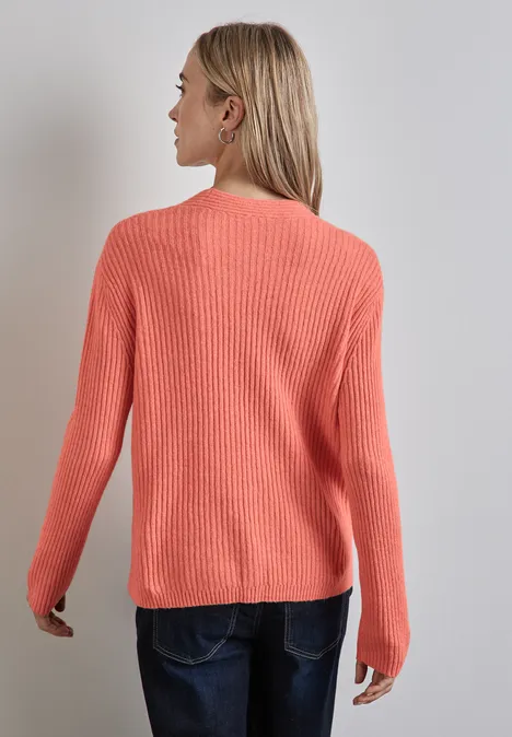 Strukturpullover peachwood orange melange