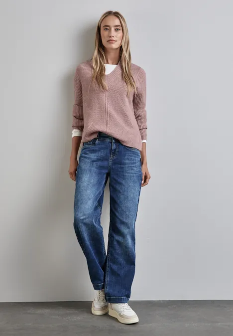 Strukturpullover rosewood pink melange