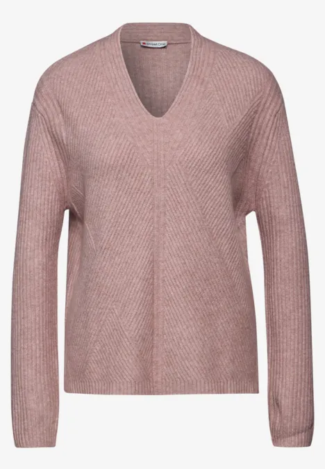 Strukturpullover rosewood pink melange