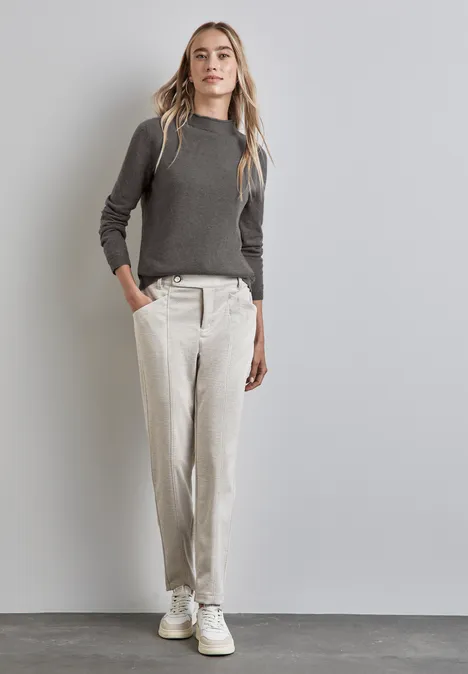 Pull avec ourlet roulé smokey walnut brown melange