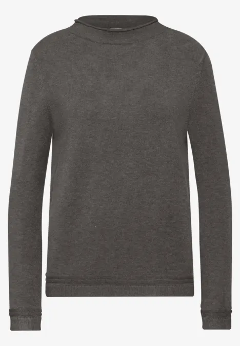 Pull avec ourlet roulé smokey walnut brown melange
