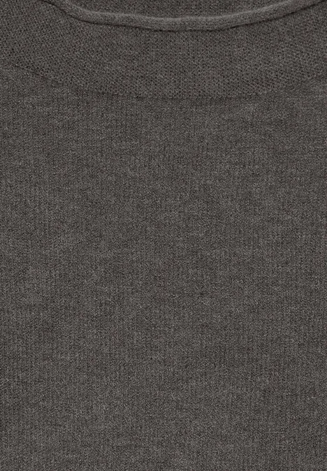 Pull avec ourlet roulé smokey walnut brown melange