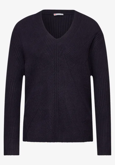 Struktur-Pullover deep tint blue