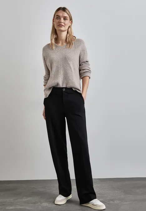 Struktur-Pullover mocha beige mel.