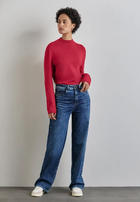 Basic Rollkragen-Pullover autumn red