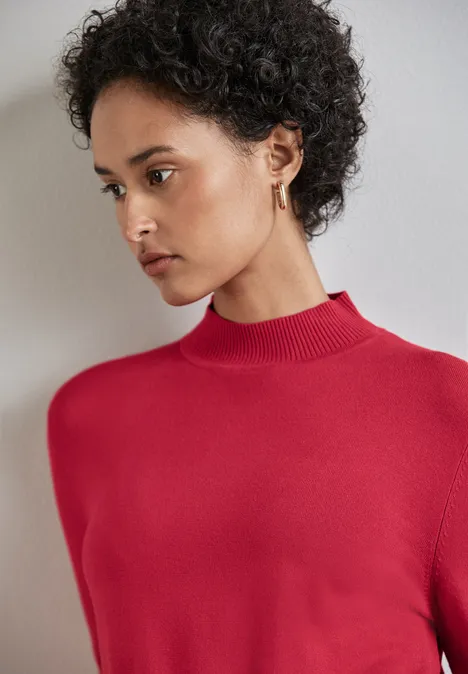 Basic Rollkragen-Pullover autumn red