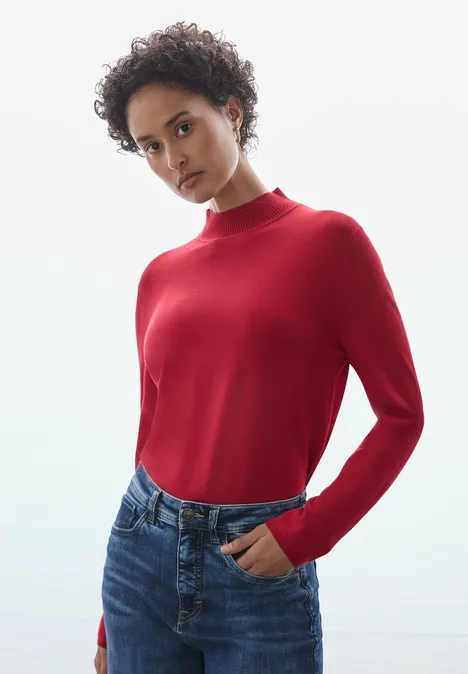 Basic Rollkragen-Pullover autumn red