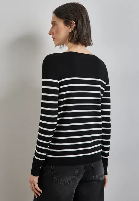 Gestreifter Pullover Black