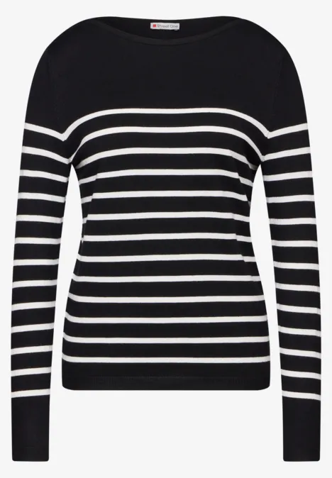 Gestreifter Pullover Black