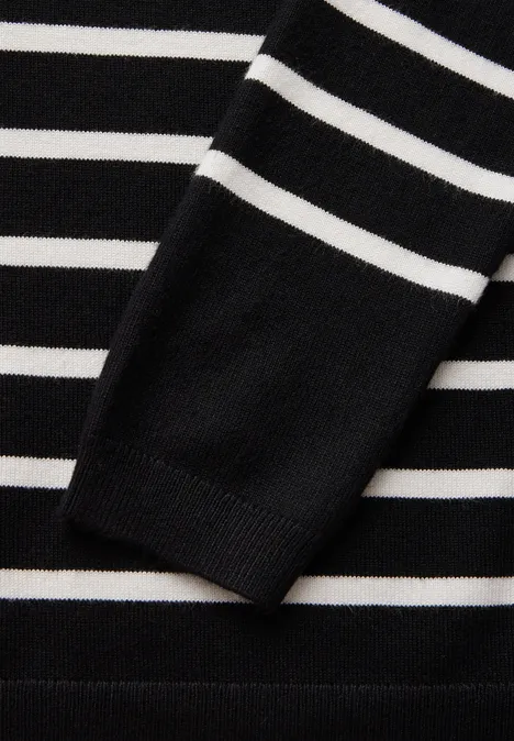 Gestreifter Pullover Black