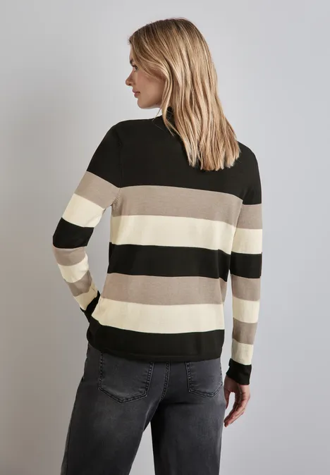 Gestreifter Pullover Black
