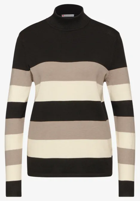 Gestreifter Pullover Black