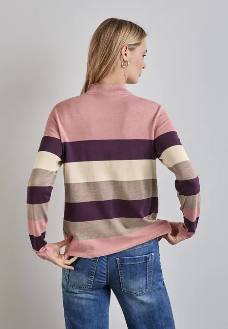 Gestreifter Pullover petal rose mel.