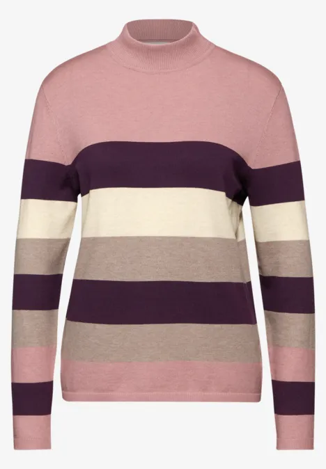 Gestreifter Pullover petal rose mel.