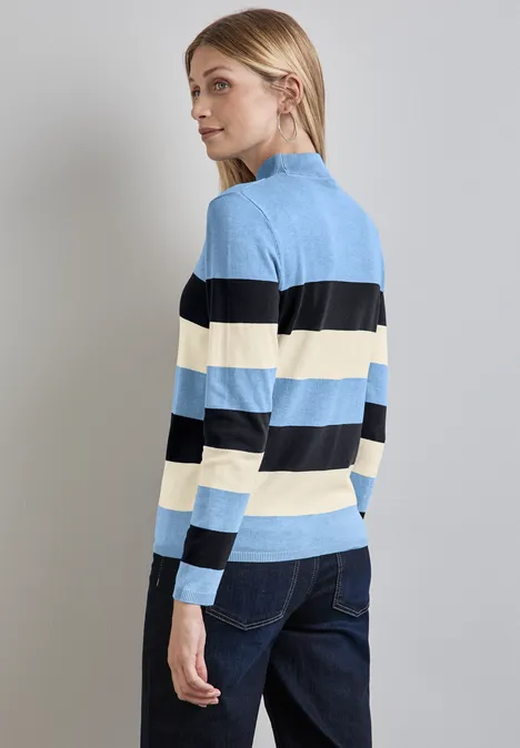 Gestreifter Pullover blissful blue mel.