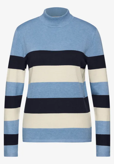 Gestreifter Pullover blissful blue mel.