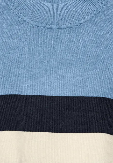 Gestreifter Pullover blissful blue mel.