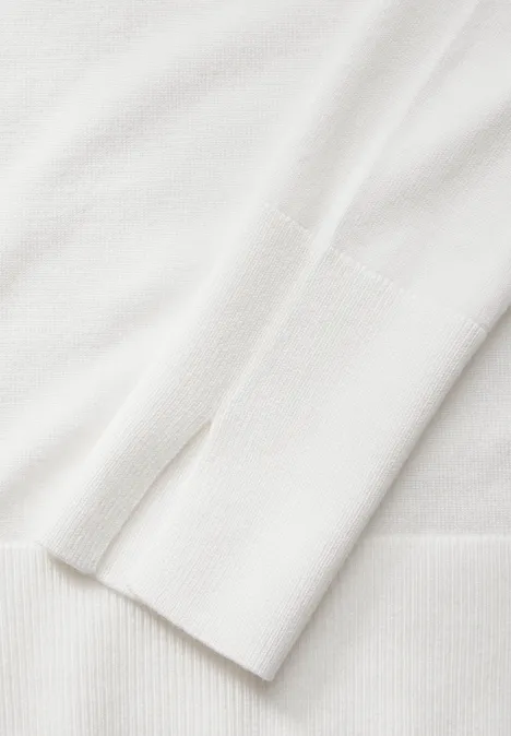 Basic Rollkragen-Pullover off white