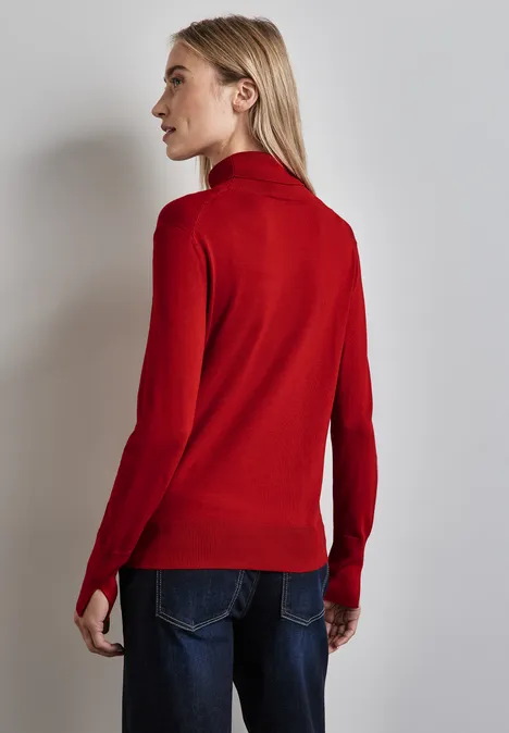 Pull à col roulé basique autumn red