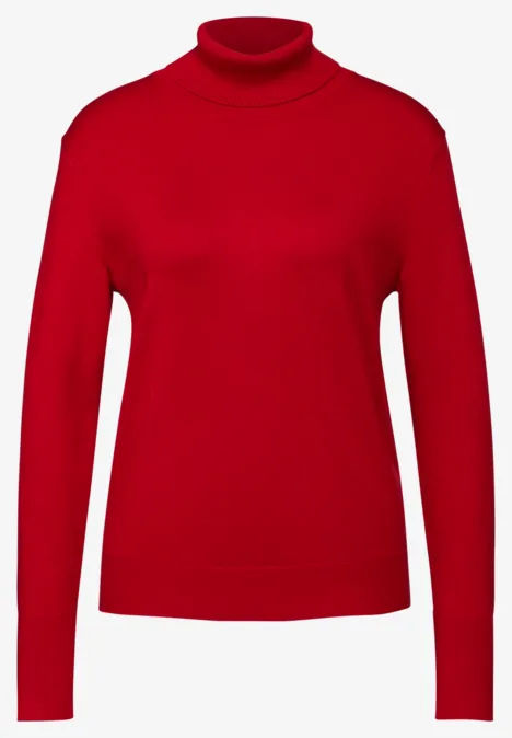 Pull à col roulé basique autumn red