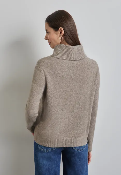 Rollkragen Sweater mocha beige mel.