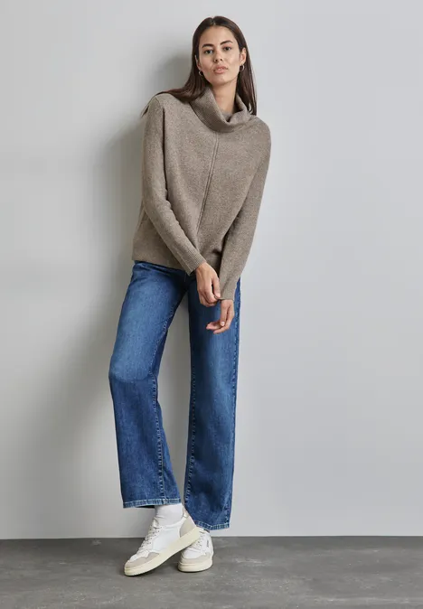 Rollkragen Sweater mocha beige mel.