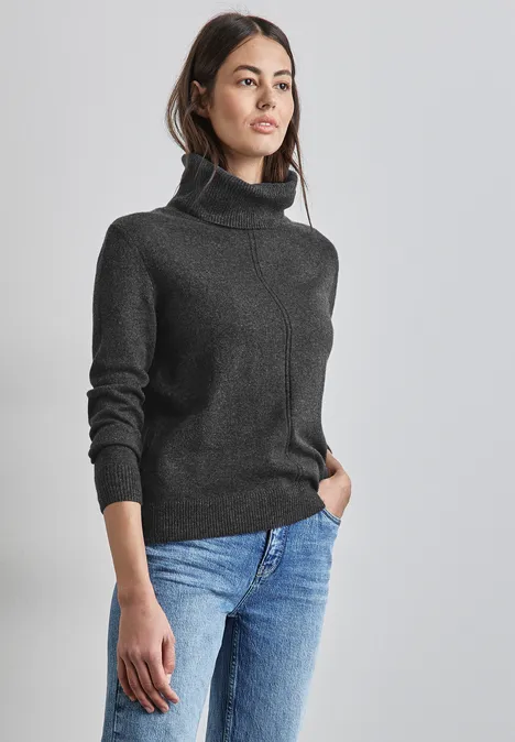 Rollkragen Sweater gravel grey mel.