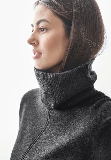 Rollkragen Sweater gravel grey mel.