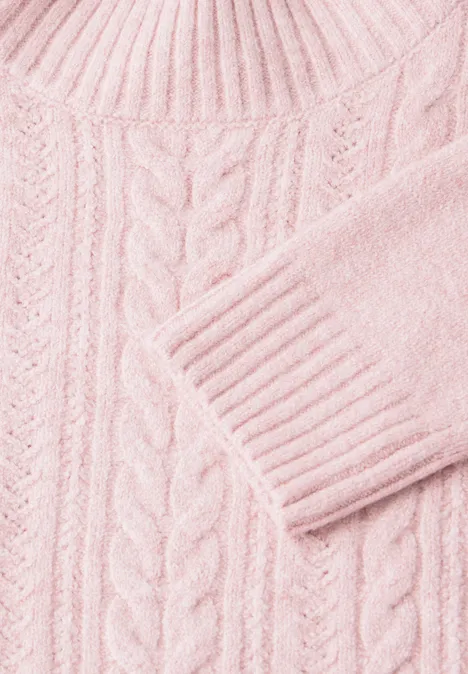 Pullover mit Strickmuster petal rose mel.