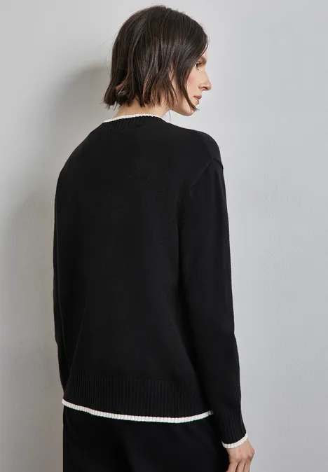 Pullover mit Tipping Black